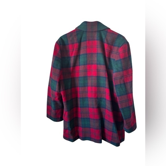 Vintage Pendleton Red Green Plaid 100% Wool Knockabout Jacket Women’s L - Picture 3 of 12